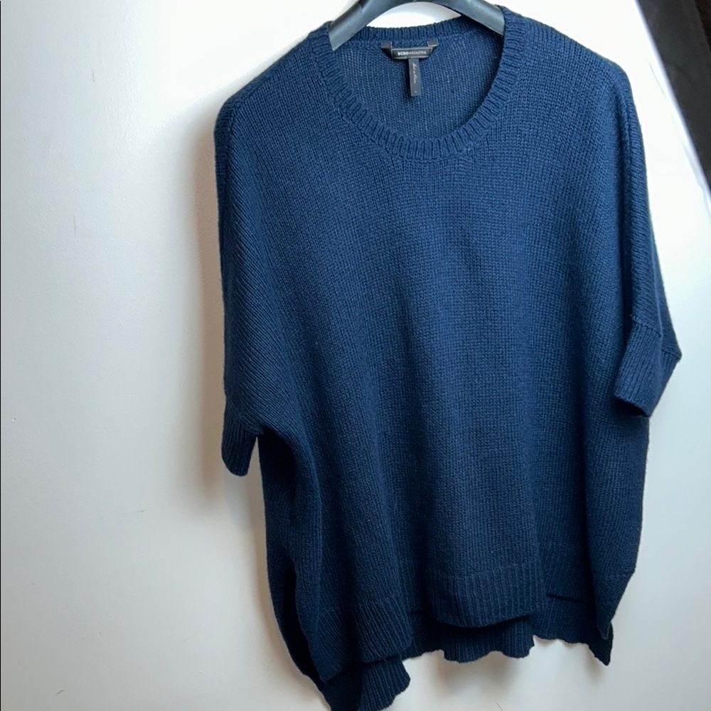 BCBG MAXAZRIA Leah Short Sleeve Sweater L
